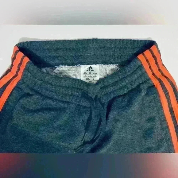 Adidas Women’s 3 Stripe Cotton Fleece Sweatpants Jogger, Size XS, Gray w/ Mango - Picture 6 of 16